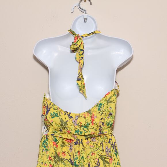 NEW NIne.Eight Floral High Low Tiered Halter Maxi Dress Size Large - Picture 6 of 9